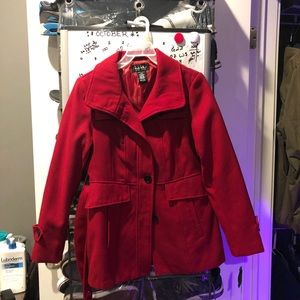 Nicole Miller New York pea coat women red medium